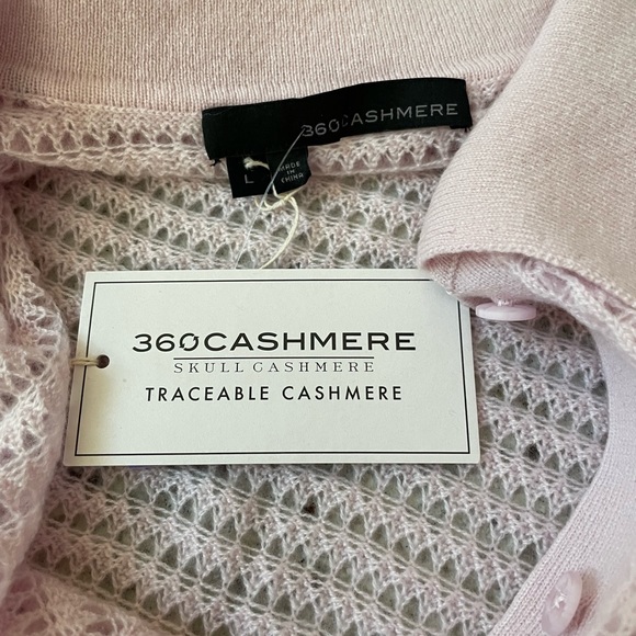 Cashmere Button-Down Pointelle Cardigan from 360 Cashmere - Picture 6 of 7